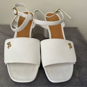 FRANK SARTO WHITE ONELLA Y-STRAP SANDAL SZ 8 1/2